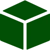 Simple green cube graphic design