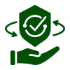 Protection symbol with green checkmark